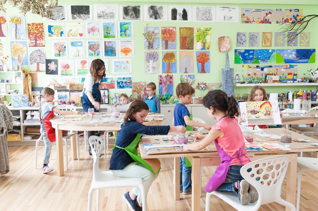 Classroom with children at work